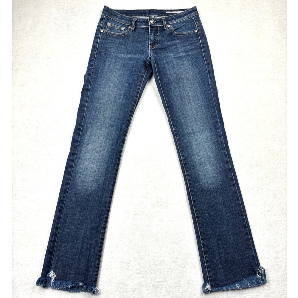 Buffalo‎ David Bitton Embroidered Straight Jeans Womens Size 2 26 Frayed Fringe